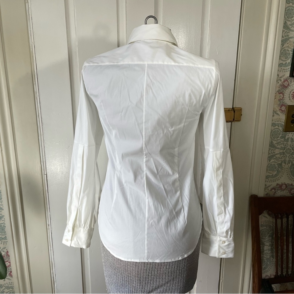 Margon Solid White Long Sleeve Button Down Shirt - image 6